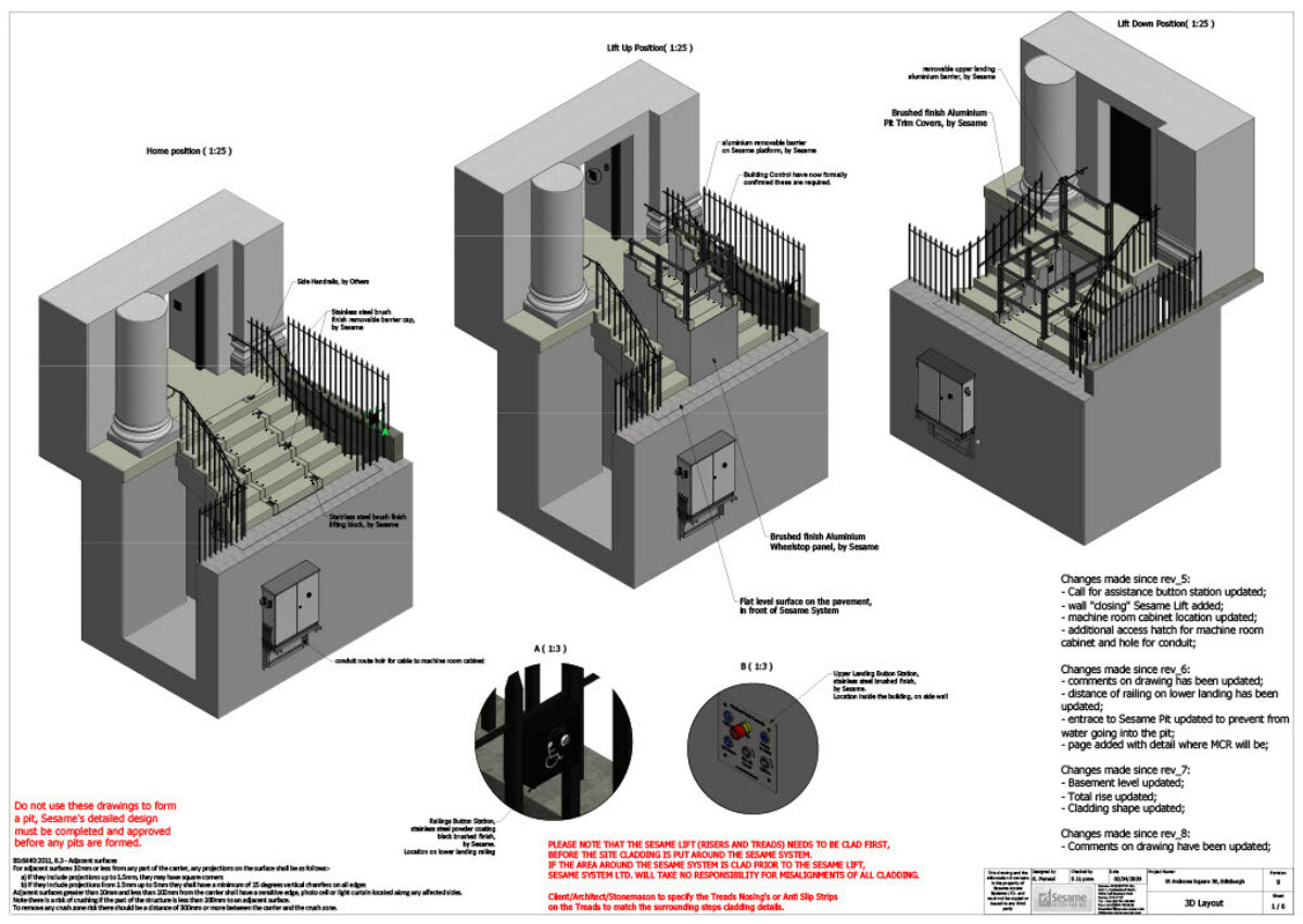 Buckingham Lift manual removable barriers