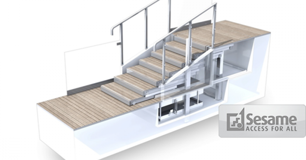 Stair lift Grants Retracting Stairs that reveal a Hidden Lift